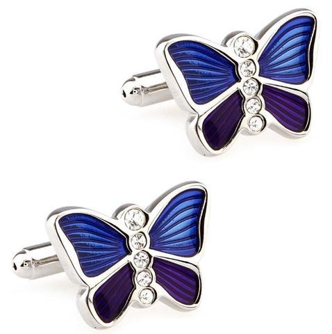 Manžetové knoflíčky Motýl modrofialový