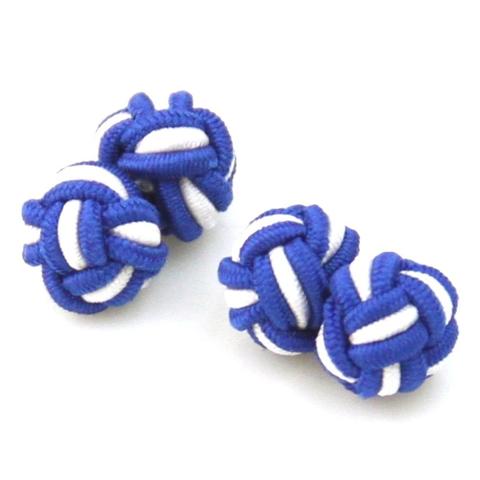 Manžetové knoflíčky elastické modrobílé uzlíky