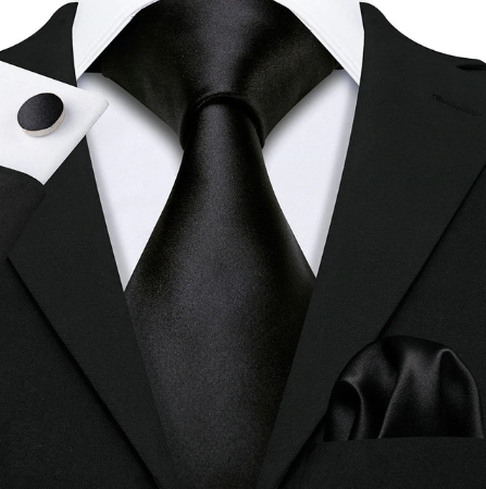 Manžetové knoflíčky s kravatou černá - Amfitríta