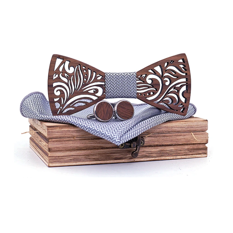 Dřevěné manžetové knoflíčky s motýlkem Johanesburg - 1