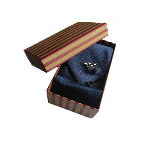 Krabička na manžetové knoflíčky set s kravatou a kapesníčkem - 2