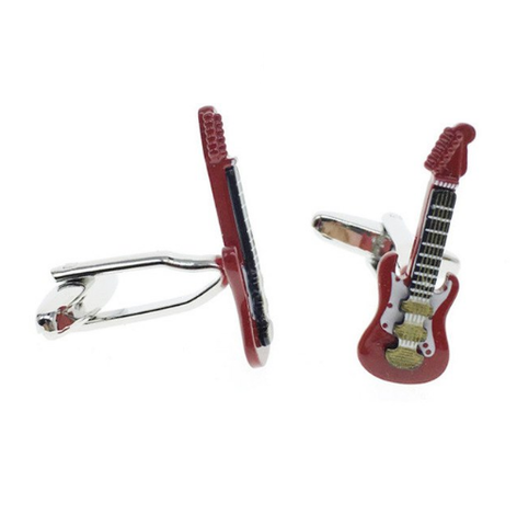 Manžetové knoflíčky elektrická kytara červená - 2