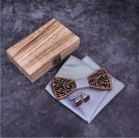 Dřevěné manžetové knoflíčky s motýlkem Johanesburg - 2